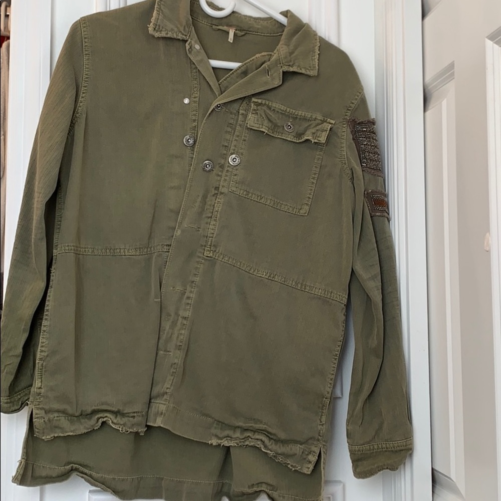 Oversized Army Green Free People Jacket (size XS)